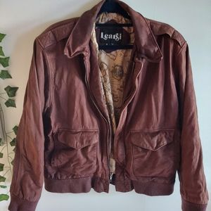 Vintage Leather Bomber Jacket